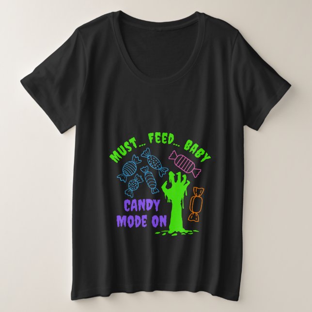 Zombie Must Feed Baby Candy Mother-To-Be T-Shirt (Design Front)