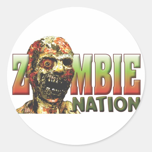 Zombie Nation Classic Round Sticker (Front)