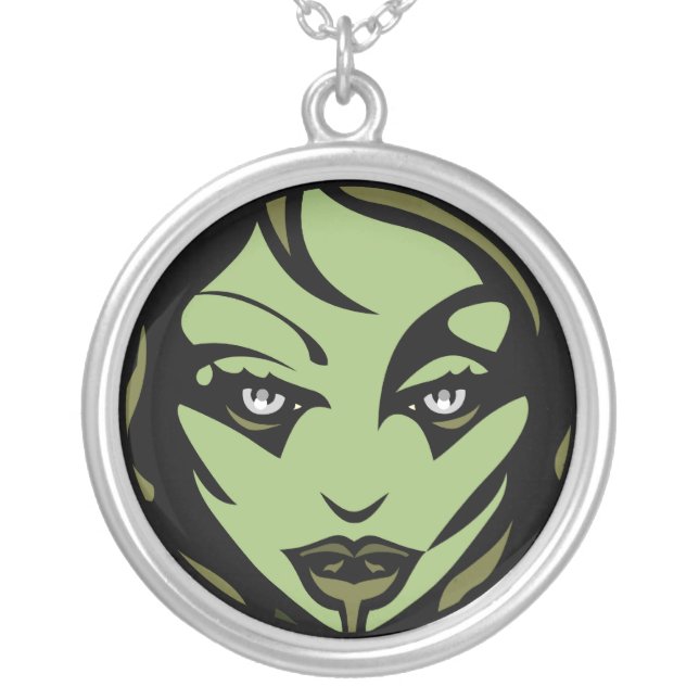 Zombie Necklace Halloween Zombie Girl Necklace (Front)