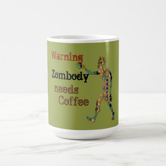 Zombie Needs Coffee Color Morph Mug (Center)