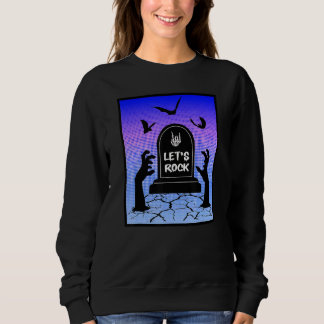 Zombie Needs To Rock Halloween Undead Design Sweatshirt