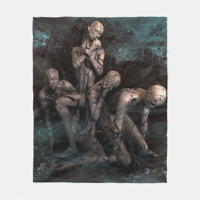 "Zombie Night" Creepy Fleece Blanket (Front)