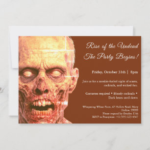 Zombie Night   Halloween Costume Party Invitation
