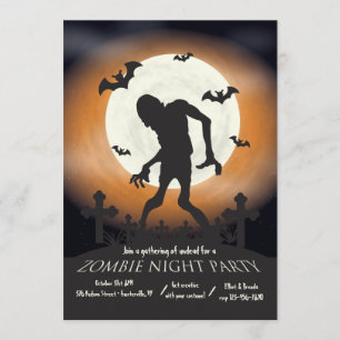 Zombie Night Halloween Party Invitation
