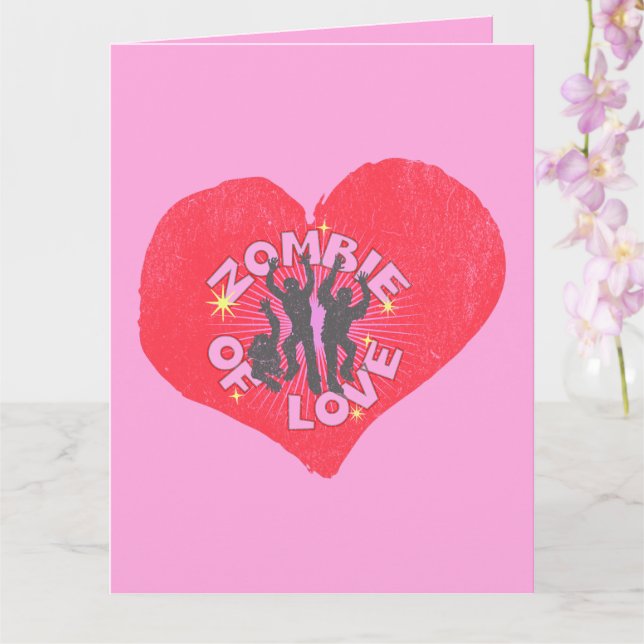 Zombie of Love Retro Punk Grunge Rocker Valentines Card (Orchid)