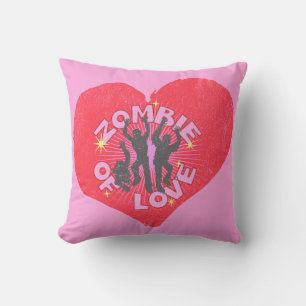 Zombie of Love Retro Punk Grunge Rocker Valentines Throw Pillow