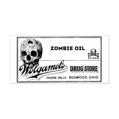 ZoMBiE OiL _ Vintage Apothecary Label  Rubber Stamp