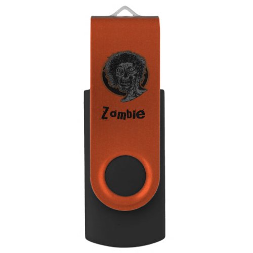Zombie _On Orange Flash Drive