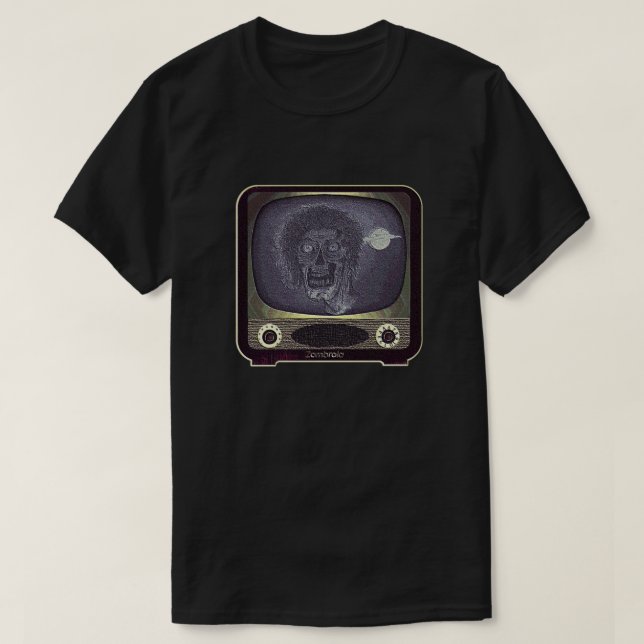 Zombie On TV - Gold T-Shirt (Design Front)