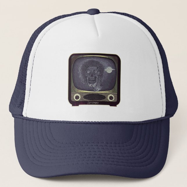 Zombie On TV - Gold Trucker Hat (Front)