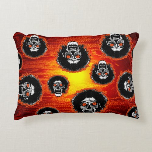 Zombie Orange Eyes Accent Pillow