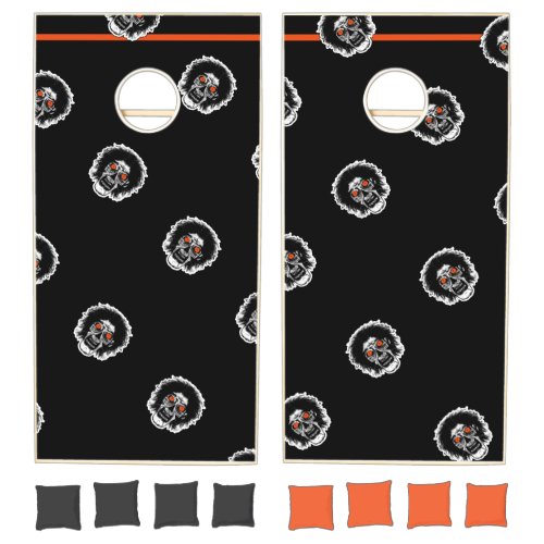 Zombie Orange Eyes Cornhole Set