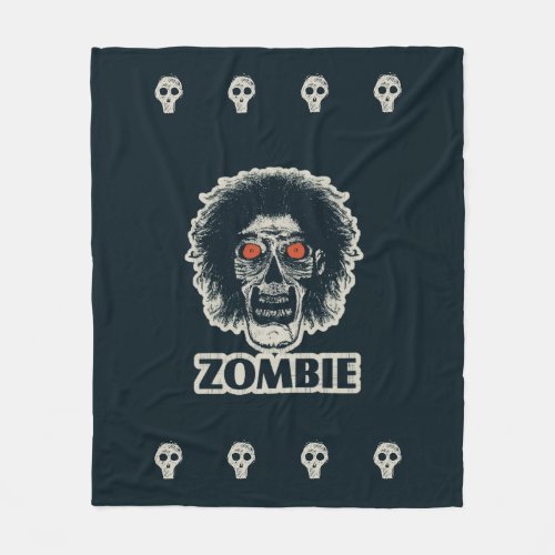 ZOMBIE Orange Eyes Fleece Blanket