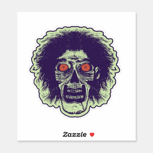 Zombie Orange Eyes Green Sticker