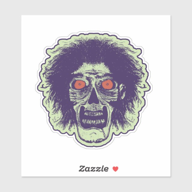 Zombie Orange Eyes Green Sticker (Sheet)