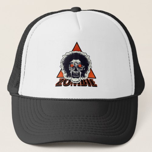 ZOMBIE Orange Eyes Triangle Trucker Hat