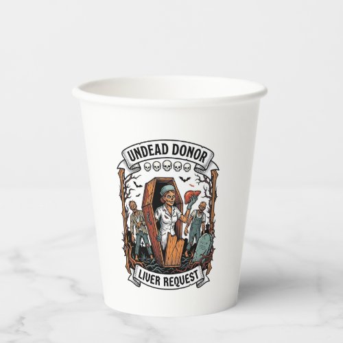 Zombie Organ Donor Vintage Engraving White Shirt D Paper Cups