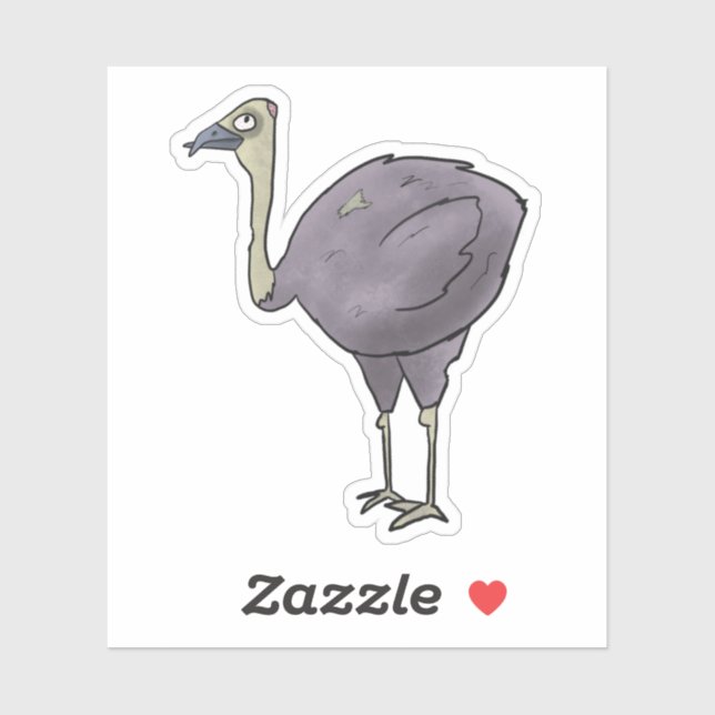 Zombie ostrich sticker (Sheet)