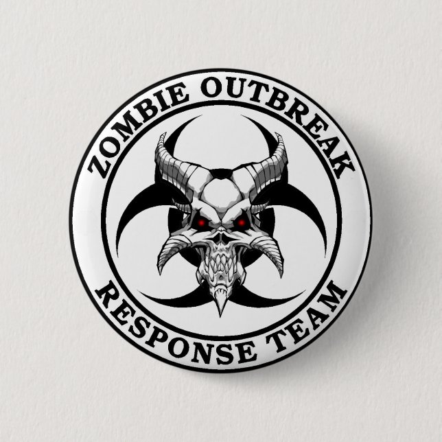 Zombie Outbreak Biohazard Demon Pinback Button (Front)