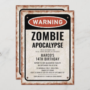 Wall Mural Zombie Outbreak Warning Stickers / Labels 