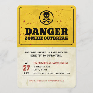 Zombie Outbreak Halloween Party Invitation