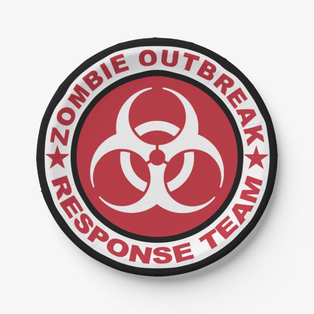 Zombie Outbreak Response Team 7 Inch Paper Plate (Front)