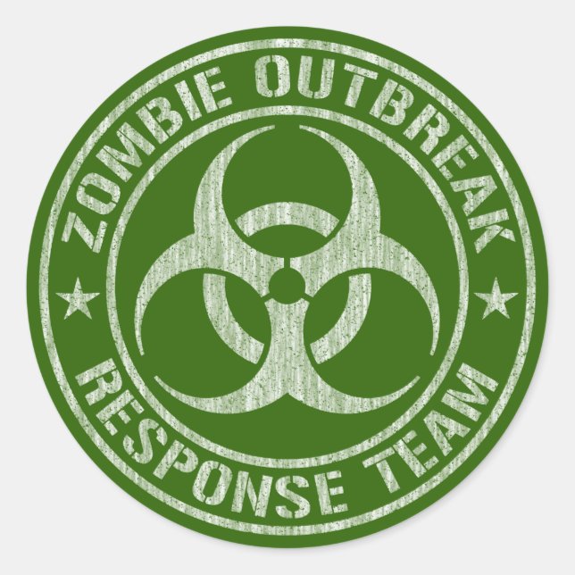 Zombie Outbreak Response Team Army Classic Round Sticker (Front)