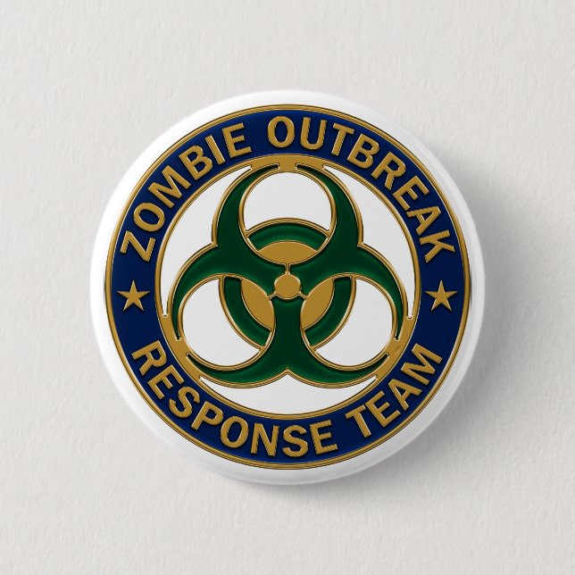 Zombie Outbreak Response Team Badge Button (Front)