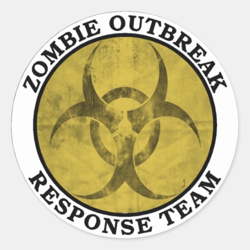 Zombie Outbreak Response Team Biohazard Classic Round Sticker