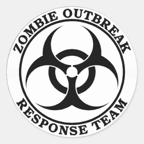Zombie Outbreak Response Team Biohazard Classic Round Sticker