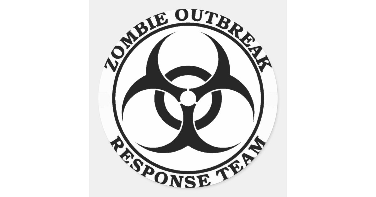 Zombie Outbreak Response Team (Biohazard) Classic Round Sticker Zazzle