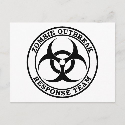 Zombie Outbreak Response Team Biohazard Postcard