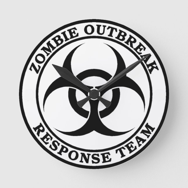 Zombie Outbreak Response Team (Biohazard) Round Clock (Front)
