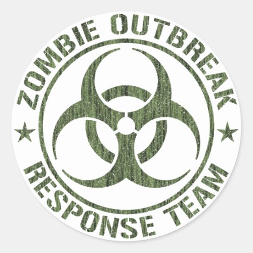 Zombie Outbreak Response Team Classic Round Sticker