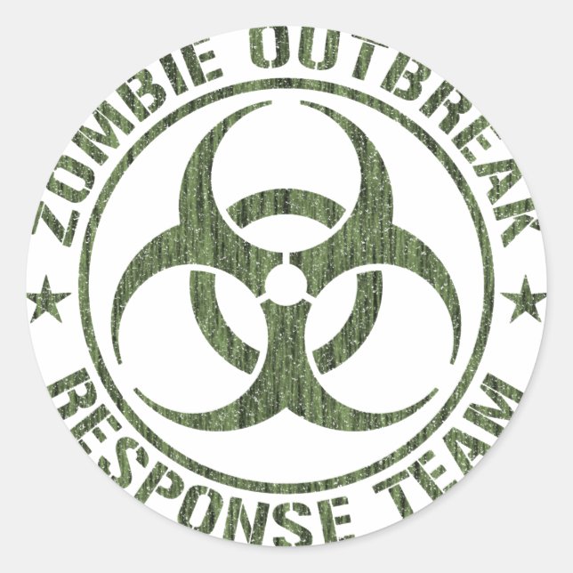 Zombie Outbreak Response Team Classic Round Sticker (Front)