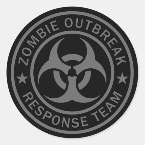 Zombie Outbreak Response Team Classic Round Sticker