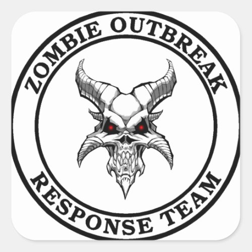 Zombie Outbreak Response Team Demonhead Square Sticker