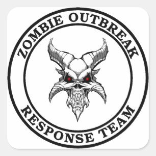 Zombie Outbreak Response Team (Demonhead) Square Sticker