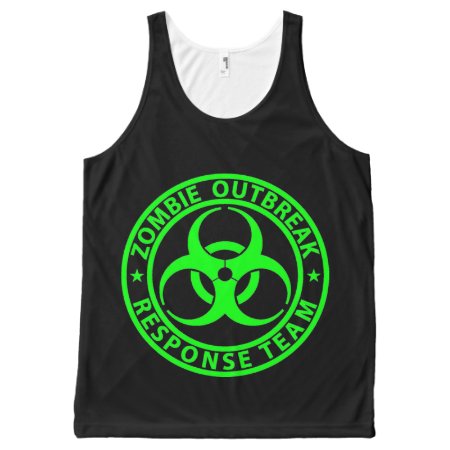 Zombie Outbreak Response Team Neon Green All-over-print Tank Top