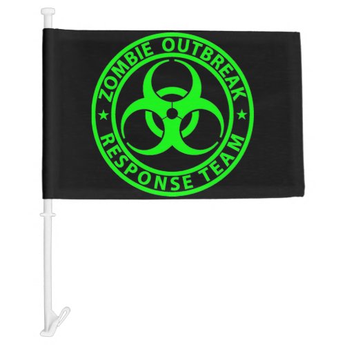 Zombie Outbreak Response Team Neon Green Car Flag