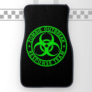 Zombie Outbreak Response Team Neon Green Car Floor Mat