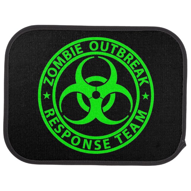 Zombie Outbreak Response Team Neon Green Car Mat (Rear)