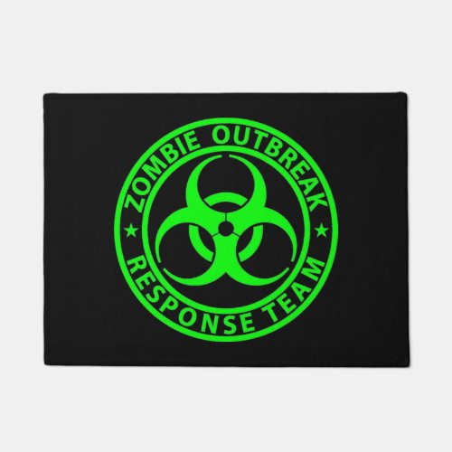 Zombie Outbreak Response Team Neon Green Doormat