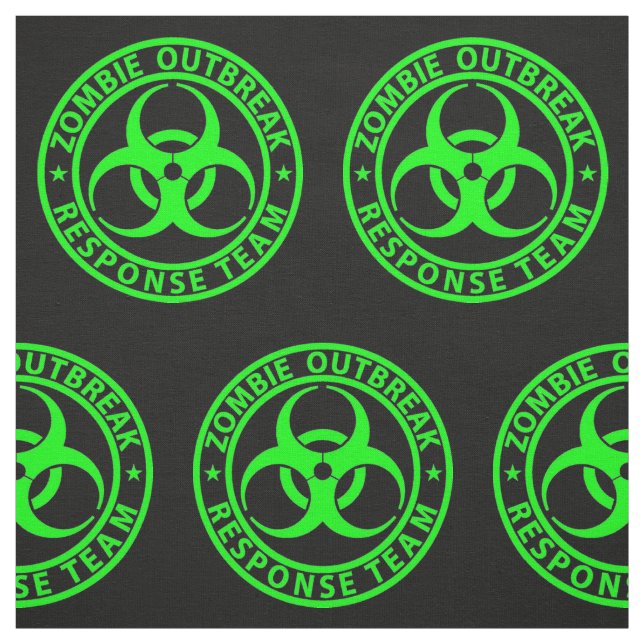 Zombie Outbreak Response Team Neon Green Fabric (Swatch)