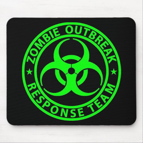 Zombie Outbreak Response Team Neon Green Mouse Pad