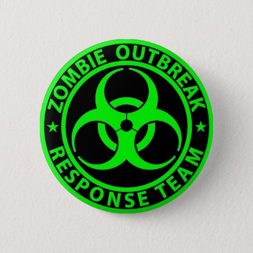 Zombie Outbreak Response Team Neon Green Pinback Button