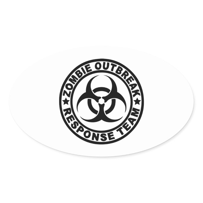 Zombie Outbreak Response Team Oval Sticker