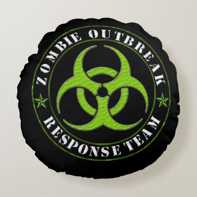 Zombie Outbreak Response Team Round Pillow (Front)