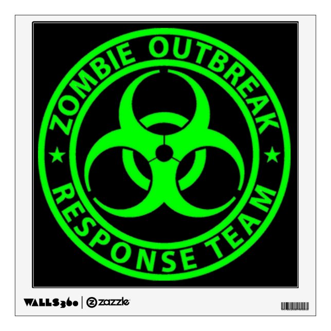 Zombie Outbreak Response Team Sign Wall Sticker (Front)