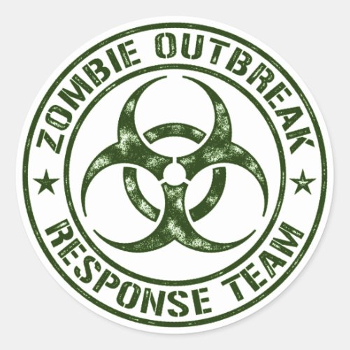 Zombie Outbreak Response Team Stamp Classic Round Sticker